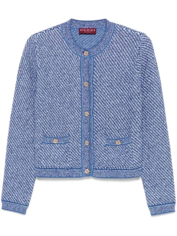 crew-neck cardigan