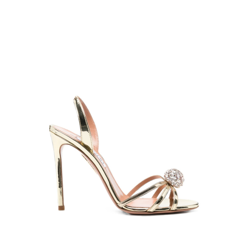 Aquazzura Crystal-embellished Leather Heeled Sandals