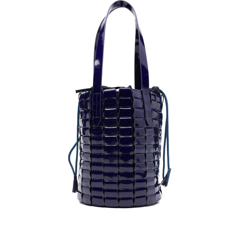 Dragon Diffusion Patent Leather Woven Bucket Bag