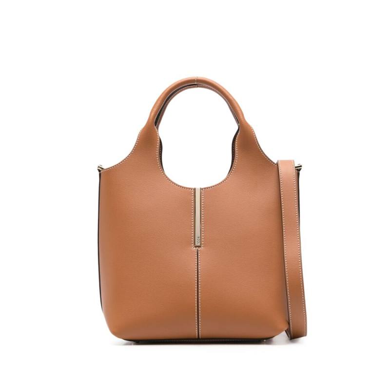 Tod's Logo-plate Contrast-stitch Tote Bag