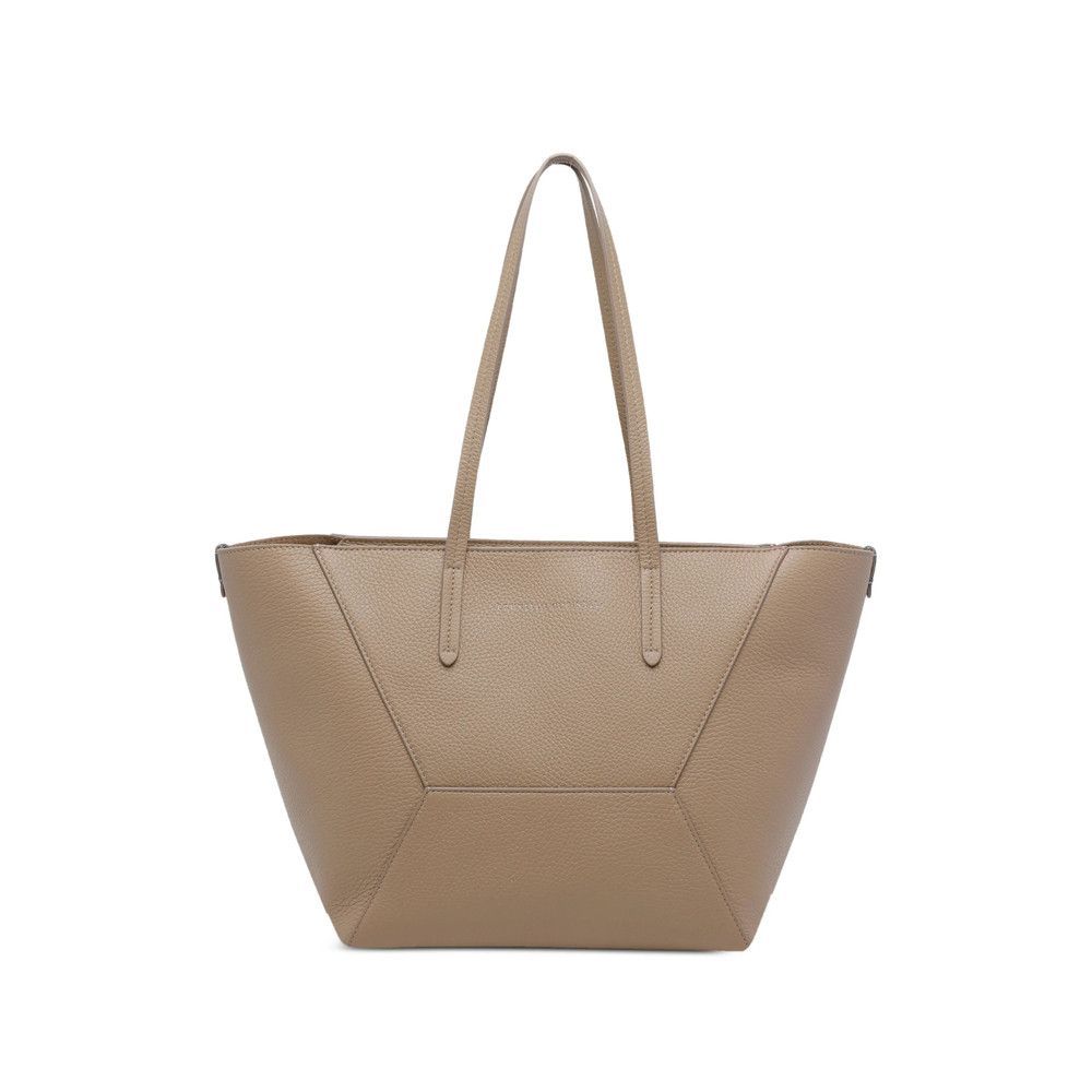 Brunello Cucinelli Duo Zip Leather Shoulder Bag