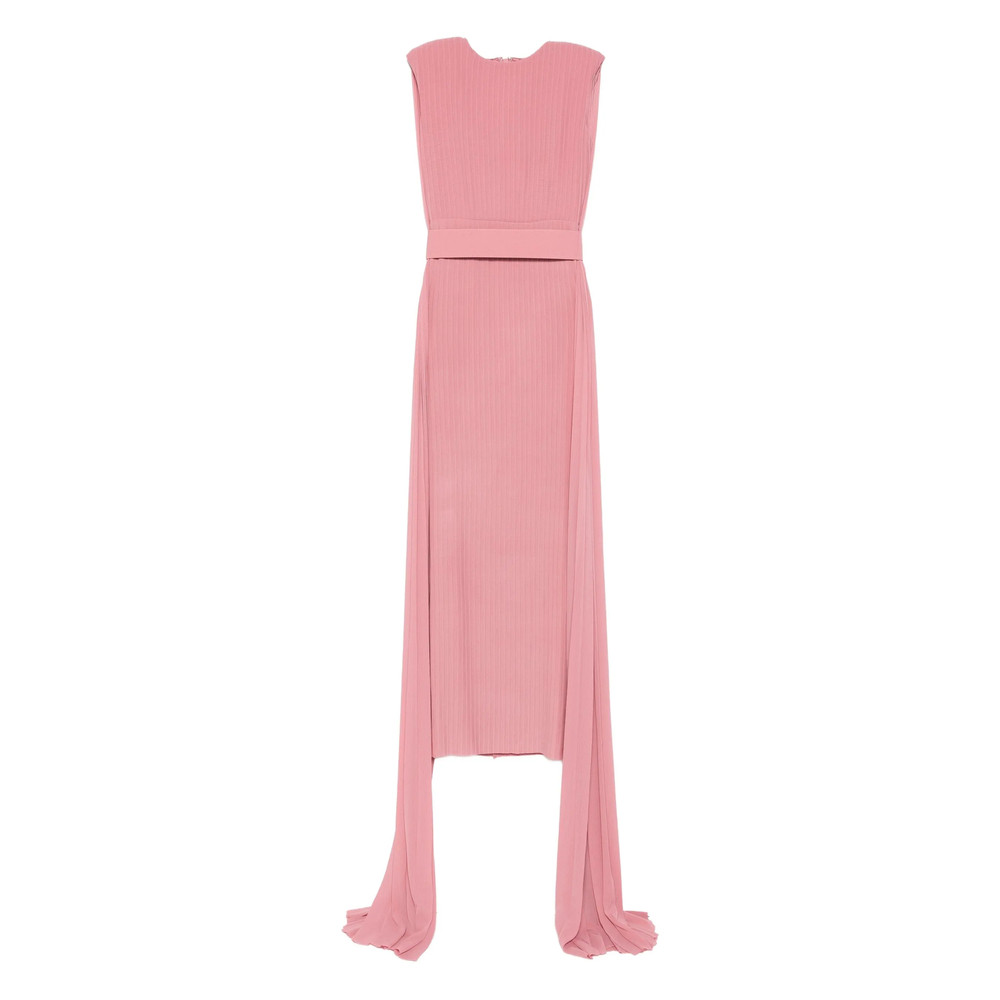 Solace London Tavia Pleated Belted Maxi Dress