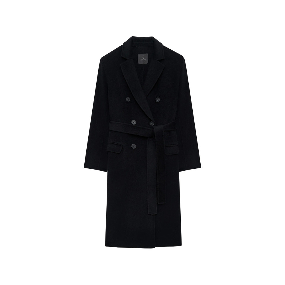 Anine Bing SANA COAT - BLACK CASHMERE BLEND