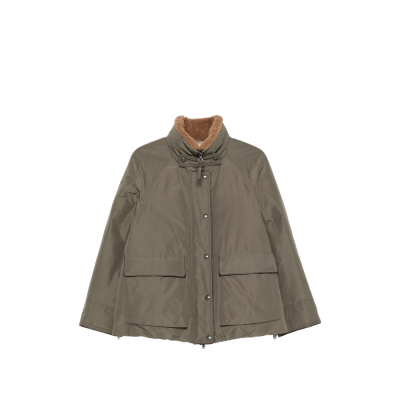 Brunello Cucinelli Shearling-collar Press-stud Jacket