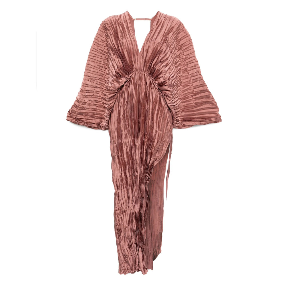L'idee Deluxe Pleated V-neck Gown