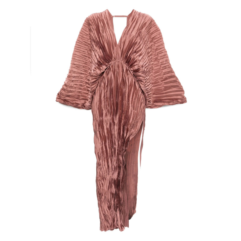 L'idee Deluxe Pleated V-neck Gown