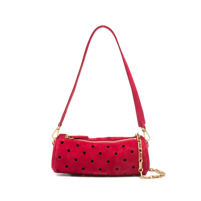 Manu Atelier Mini Cylinder Perforated Shoulder Bag