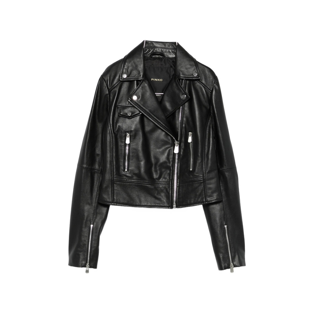 Pinko Zip Leather Jacket