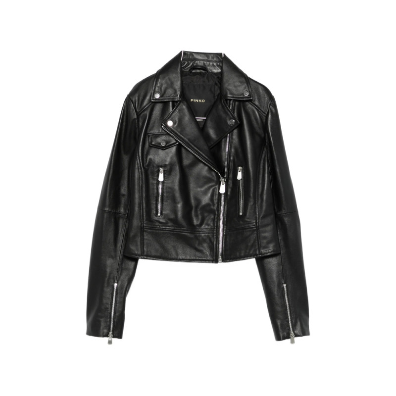Pinko Zip Leather Jacket