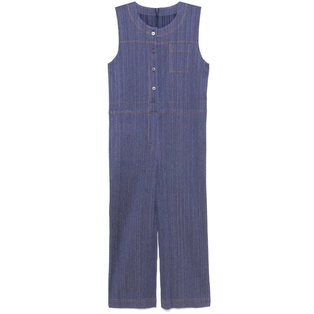 Pleats Please Cotton Denim Jumpsuit