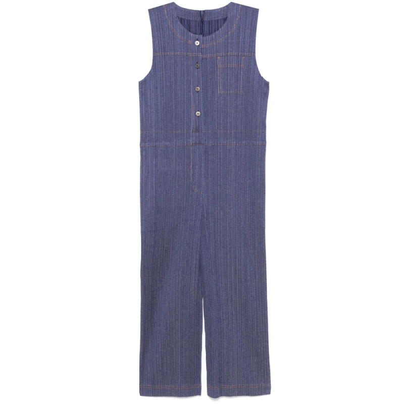 Pleats Please Cotton Denim Jumpsuit