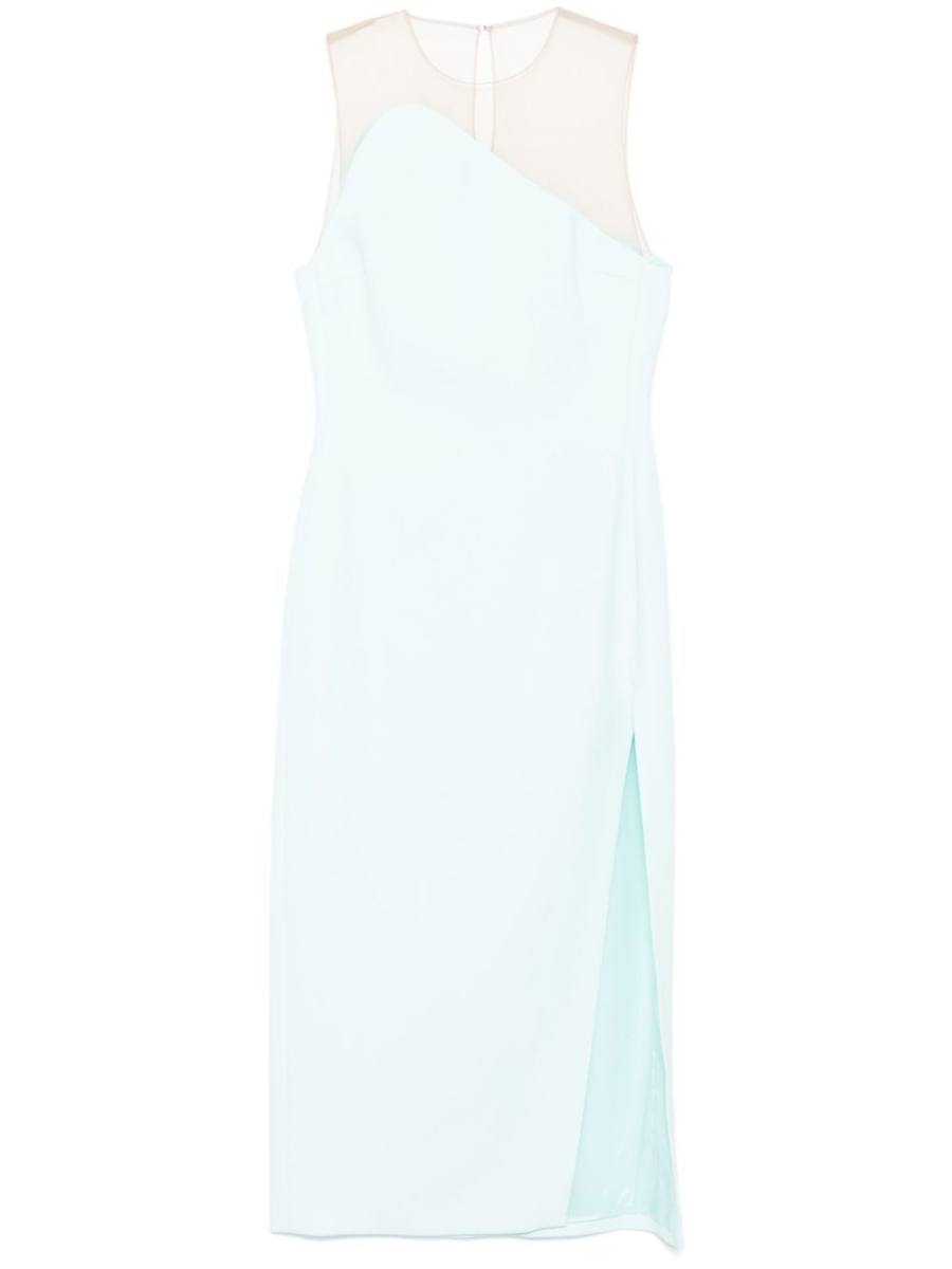 tulle-panel midi dress