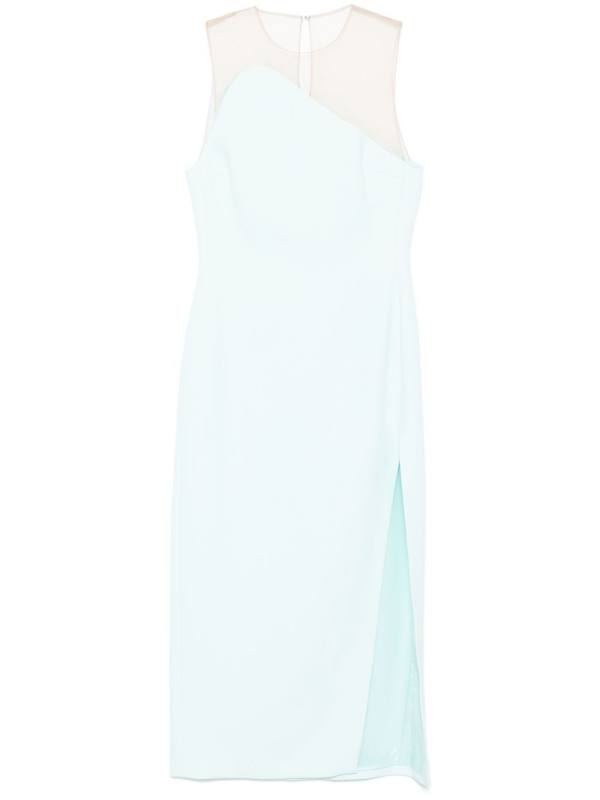 tulle-panel midi dress