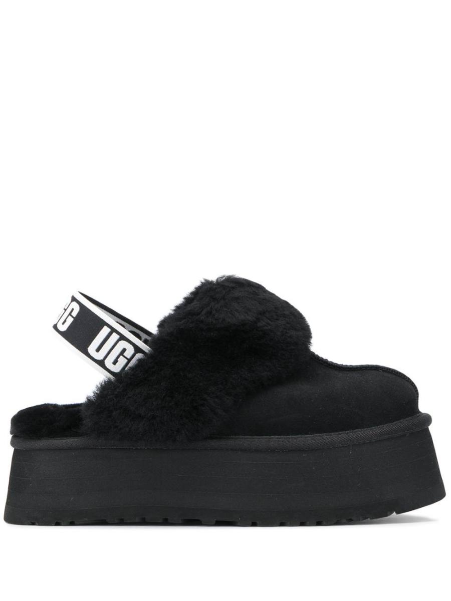faux fur slingback mules