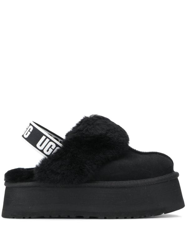 faux fur slingback mules