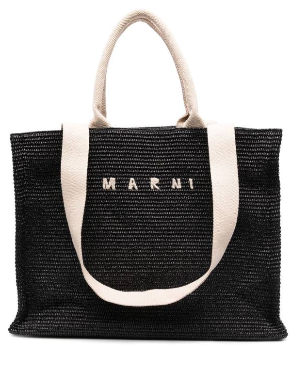 embroidered-logo tote bag