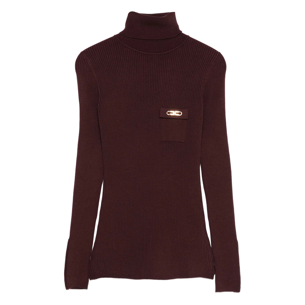 Elisabetta Franchi Ribbed Turtleneck Top