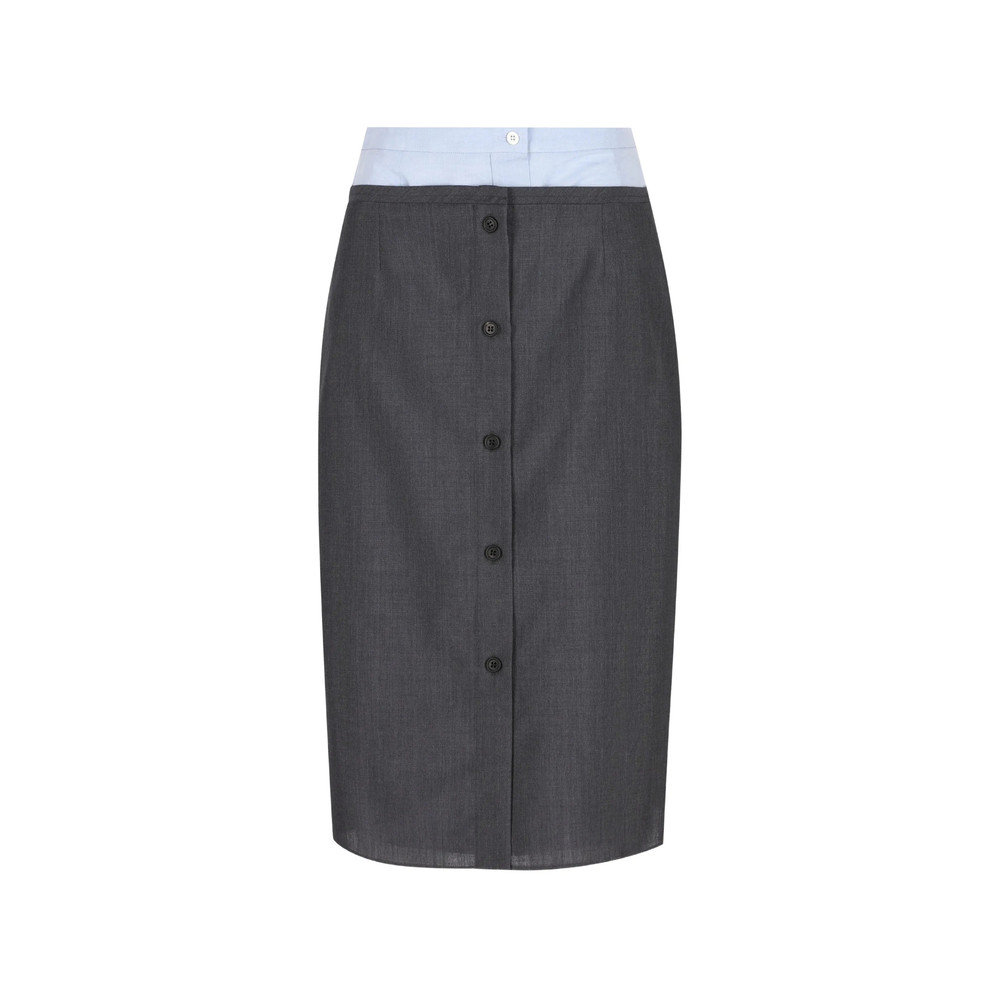 Prada Light Mohair And Chambray Skirt