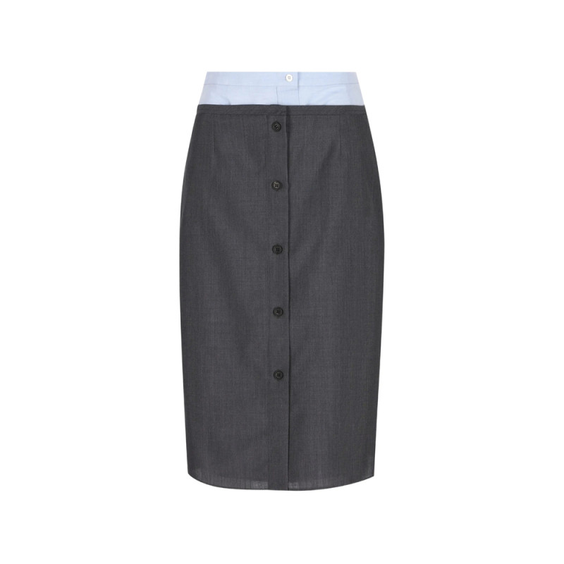 Prada Light Mohair And Chambray Skirt