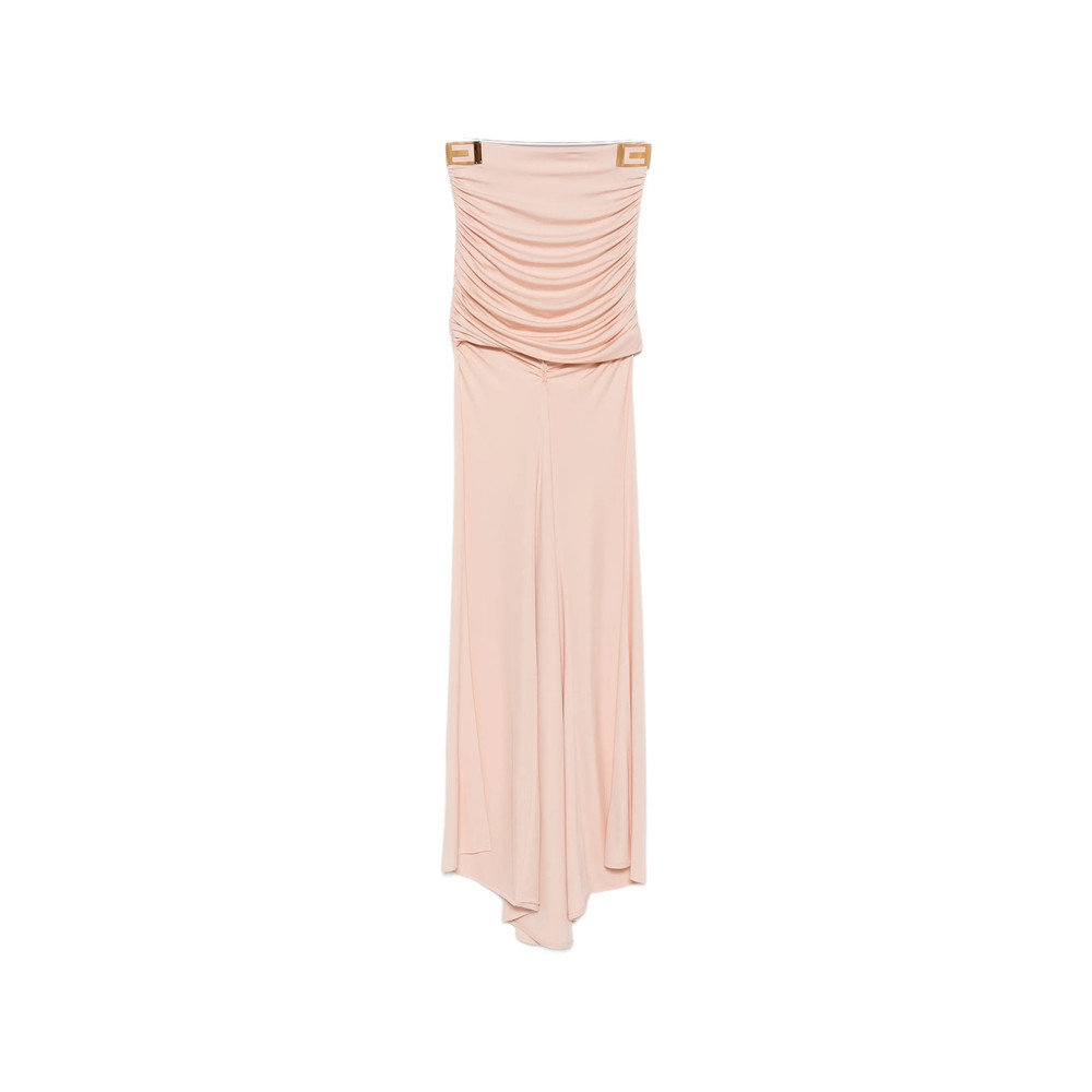 Elisabetta Franchi Ruched Logo-plaque Asymmetric Skirt