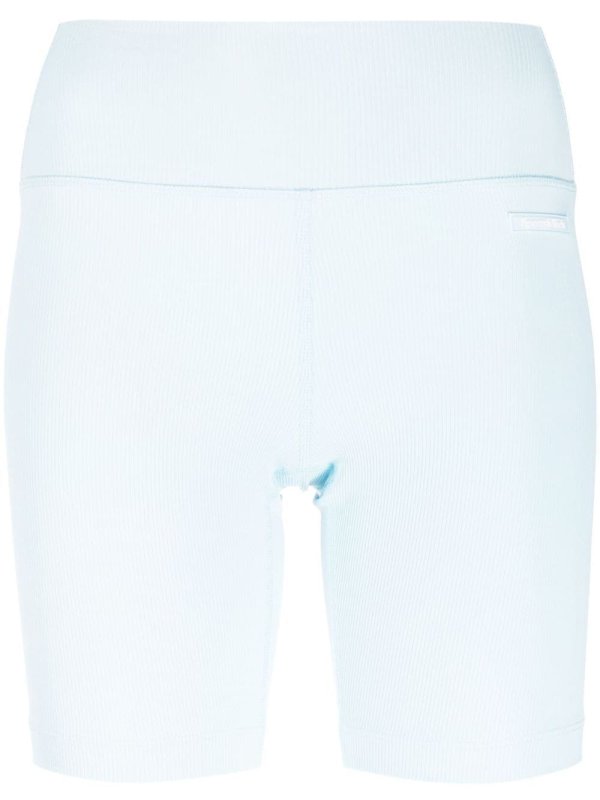 logo-patch ribbed biker shorts