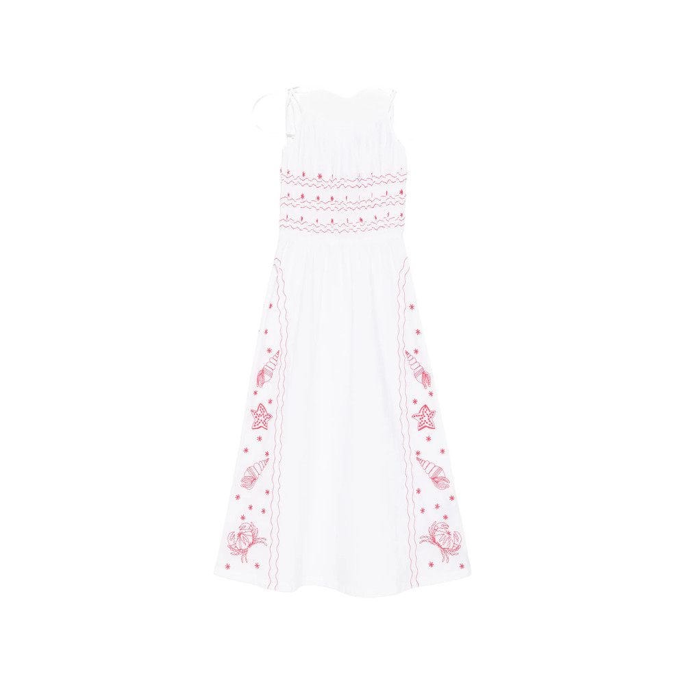 Maison Labiche Floral-embroidered Midi Dress