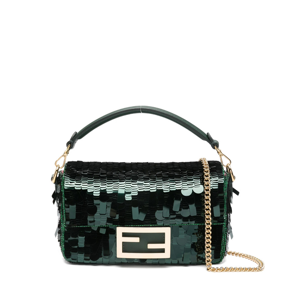 Fendi Mini Baguette Sequined Tote Bag