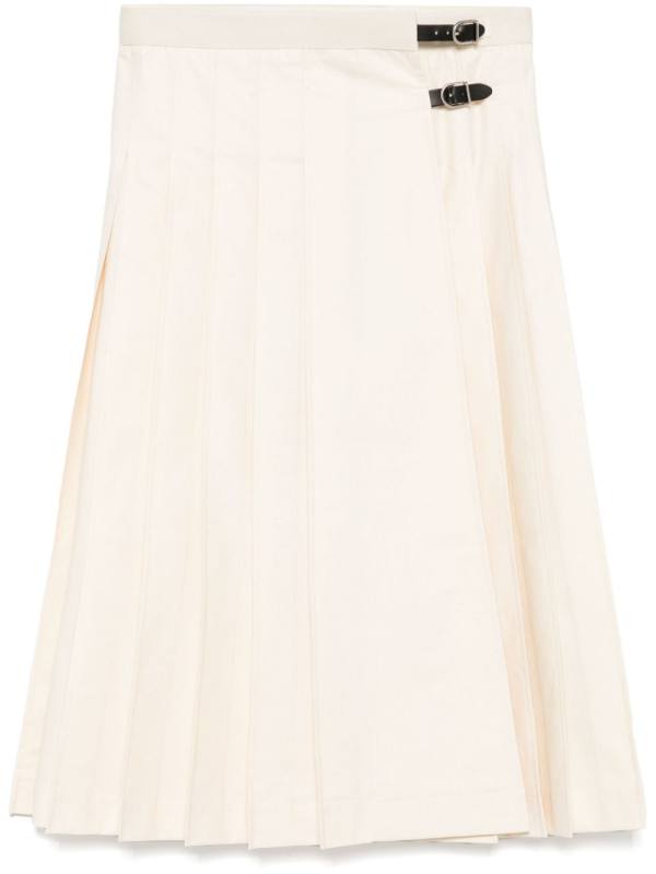 pleated midi skirt