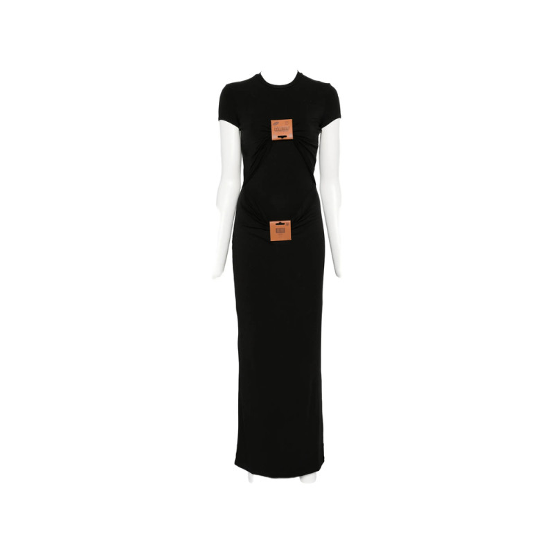 Jean Paul Gaultier Logo-patch Gathered Maxi Dress