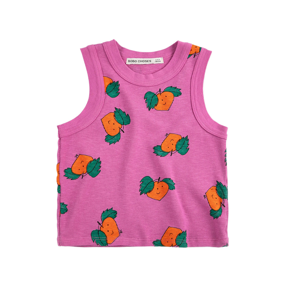 Bobo Choses Tangerine Printed Rib Top