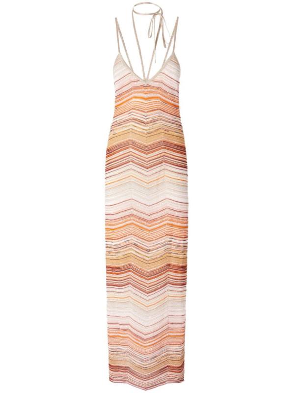 chevron-woven maxi dress
