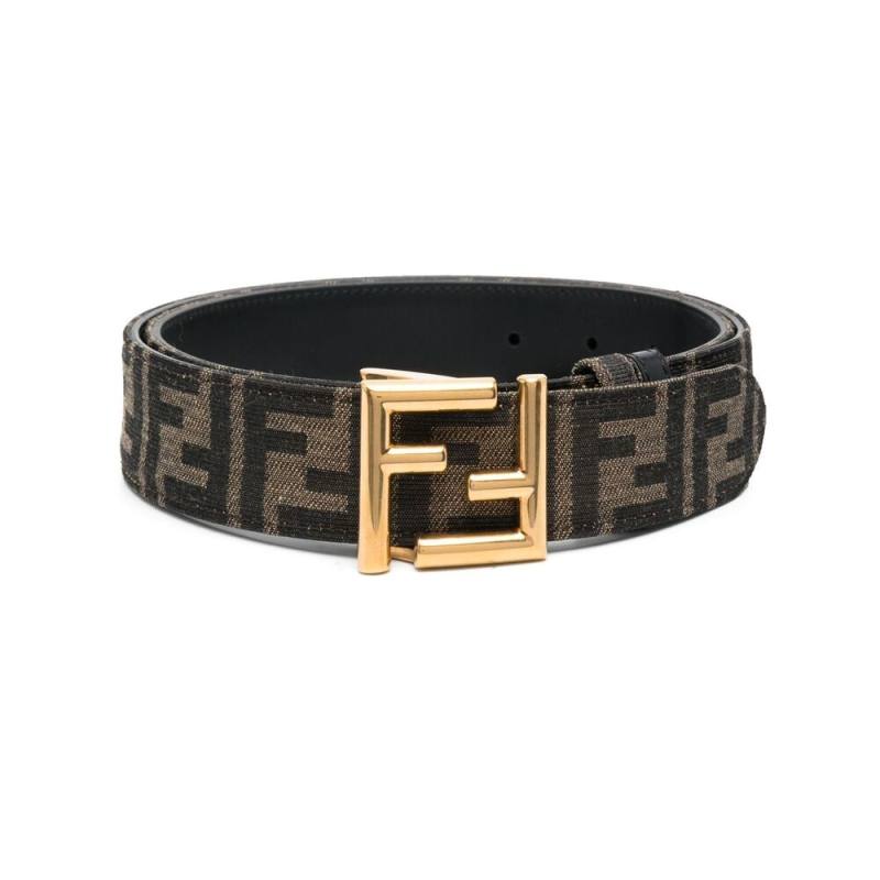 Fendi Monogram-print Logo-buckle Belt