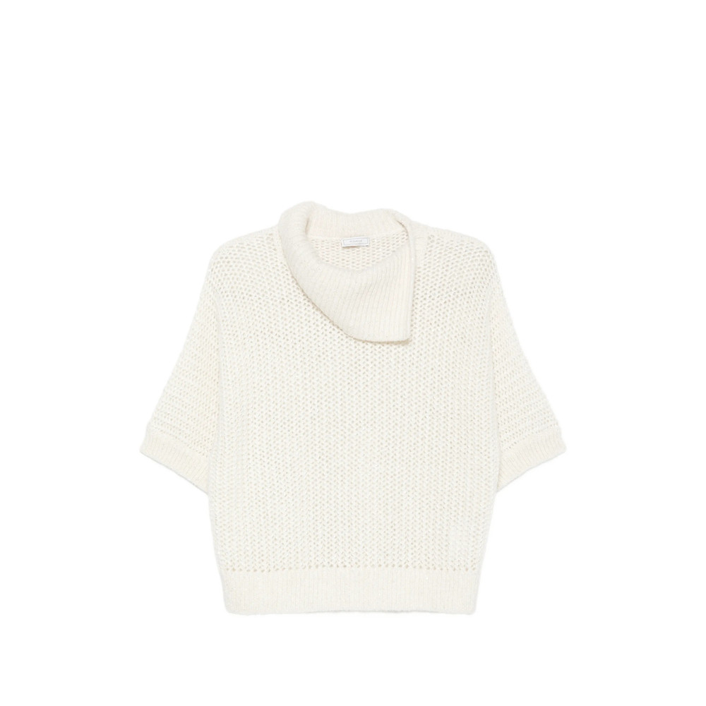 Peserico Open-knit Short-sleeve Sweater