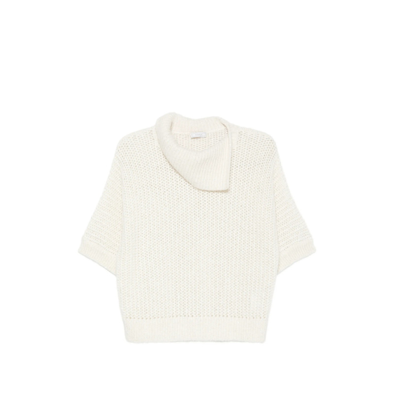 Peserico Open-knit Short-sleeve Sweater