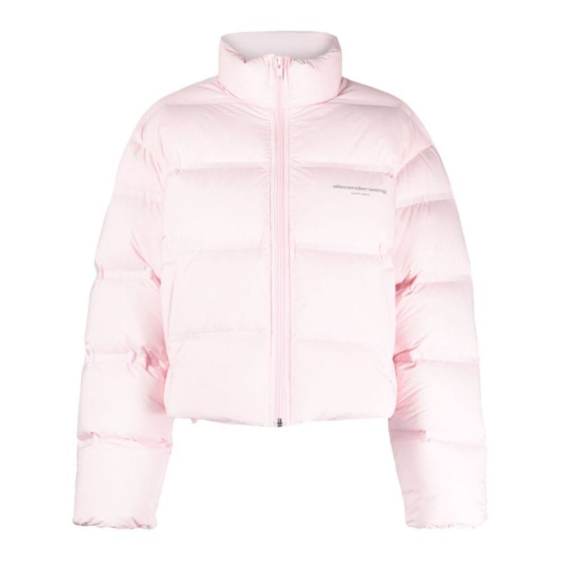 Alexander Wang Reflective-logo Cropped Puffer Jacket