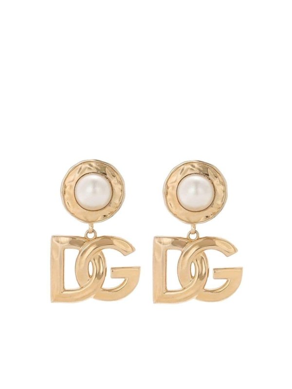 logo-pendant earrings