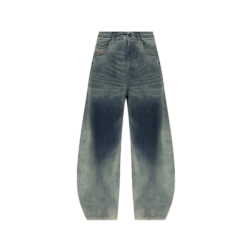 Diesel Faded-effect Wide-leg Jeans