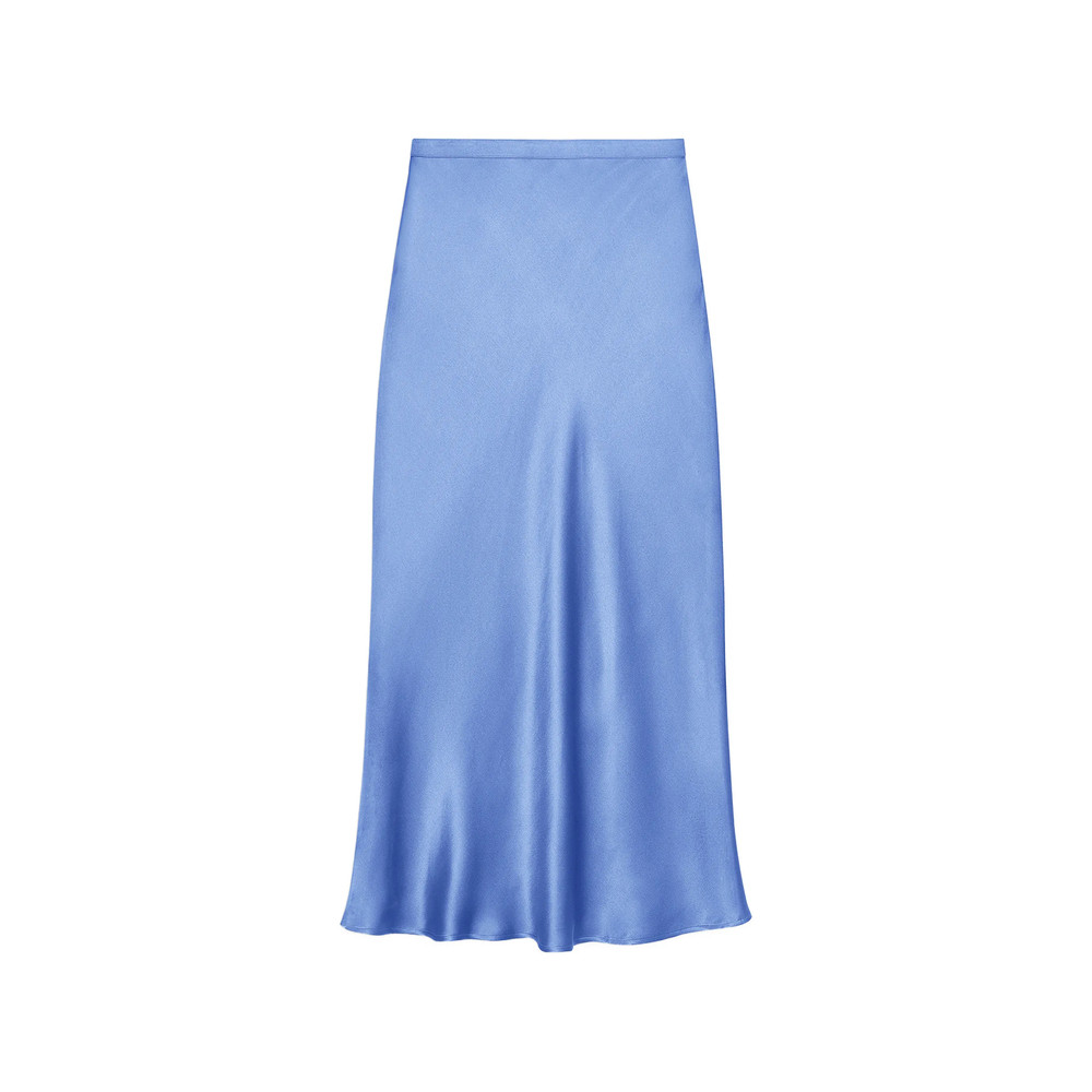 Anine Bing Bar Silk Skirt - Storm Blue