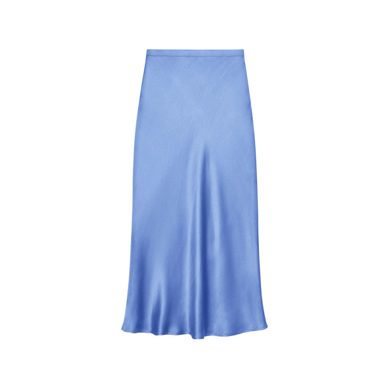Anine Bing Bar Silk Skirt - Storm Blue