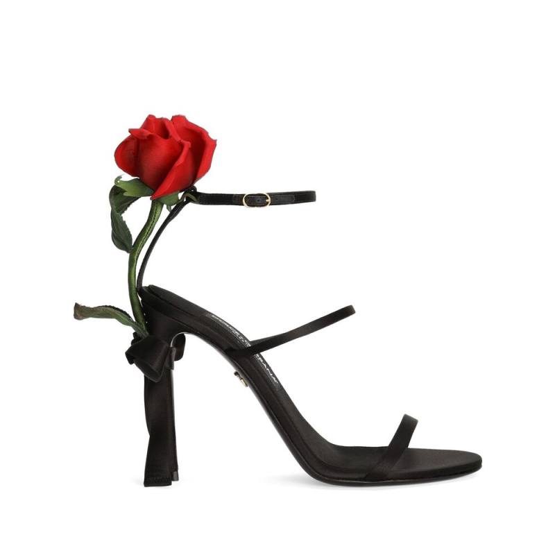 Dolce & Gabbana 105mm Rose-appliqué Sandals