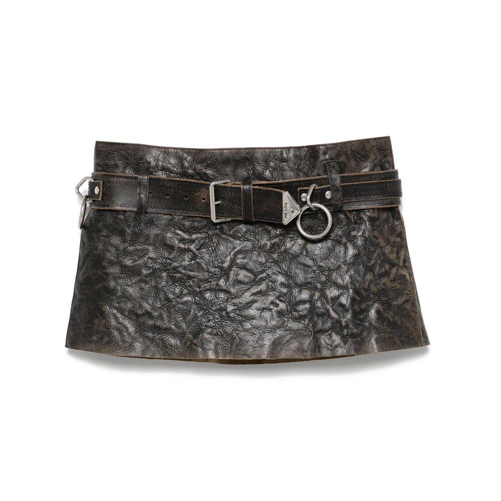 Prada Leather Mini Skirt