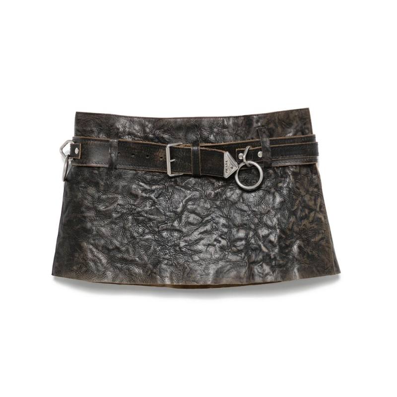 Prada Leather Mini Skirt