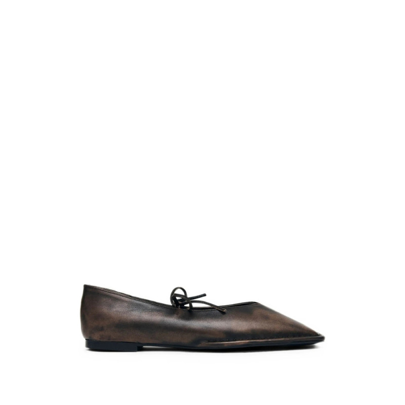 Alohas Bow-detail Square-toe Ballet Flats