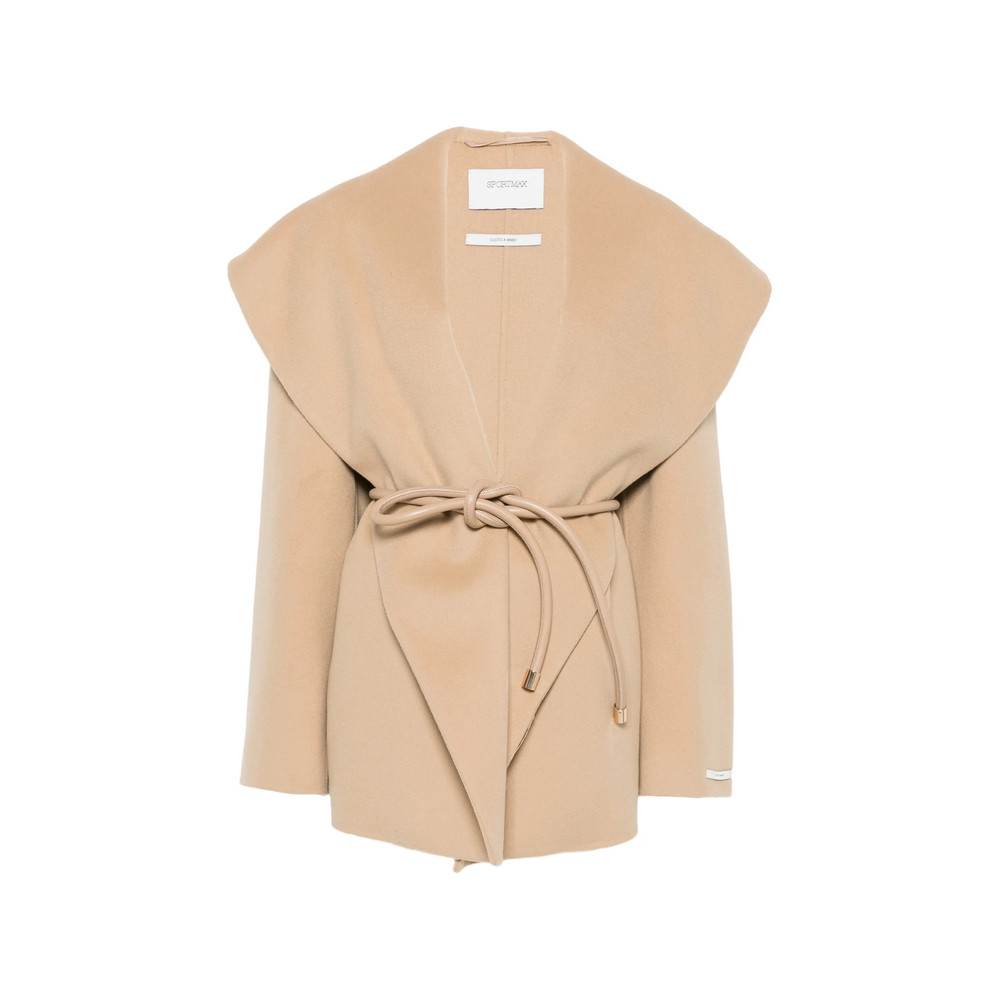 Sportmax Belted Shawl-collar Wool Coat