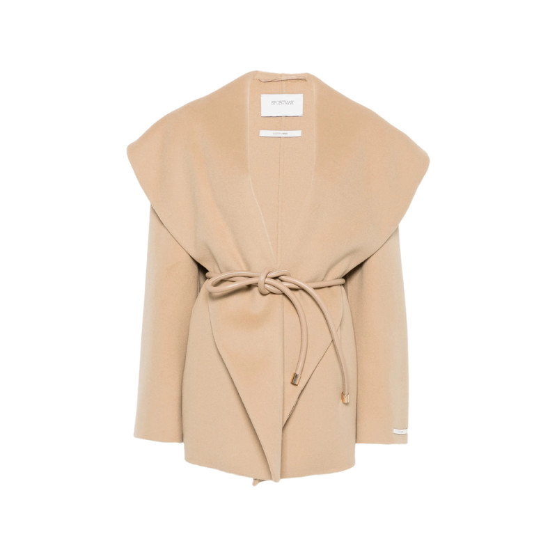 Sportmax Belted Shawl-collar Wool Coat