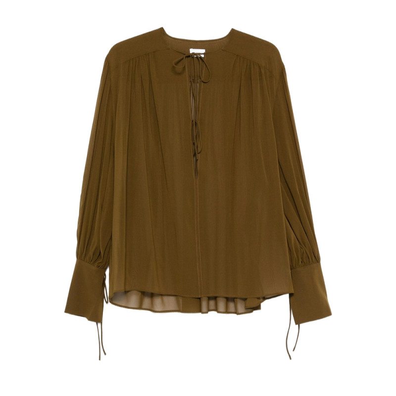 The Andamane Tie-neck Gathered Blouse