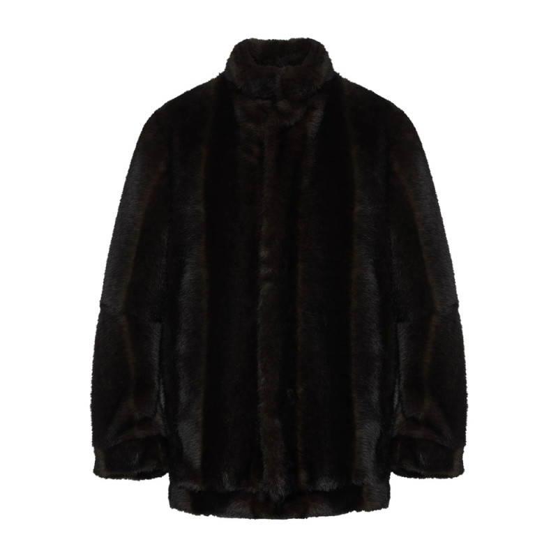 Mm6 Maison Margiela Faux-fur High-collar Jacket