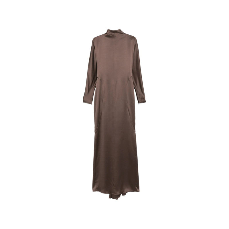 Max Mara Satin High-neck Maxi Dress