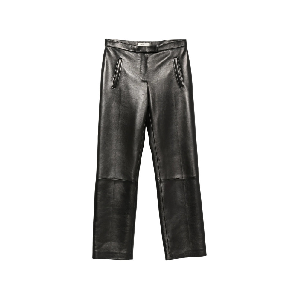 Khaite Leather Straight-leg Trousers