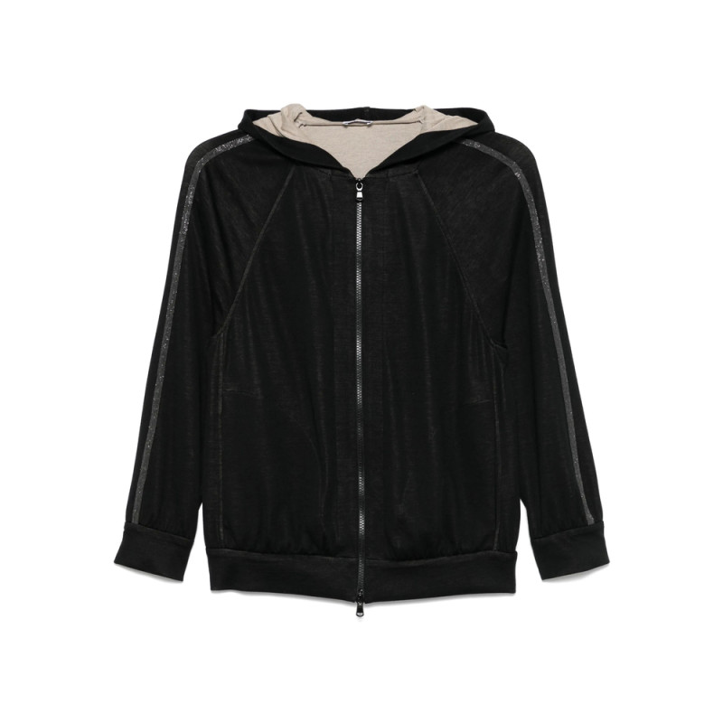 Brunello Cucinelli Stripe-detail Zip-up Hoodie